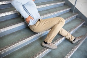 The man who fell on the stairs will seek legal guidance from a slip and fall accident lawyer in Montgomery.